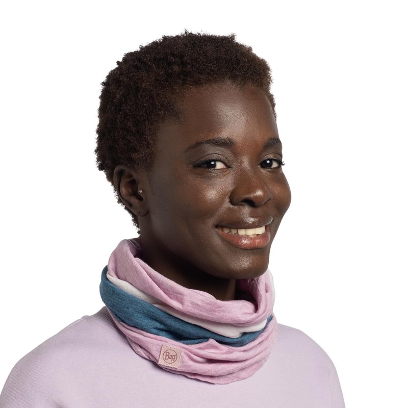 Buff Lightweight Merino Wool Move Neck Gaiter, 100% Ethically Sourced Wool, Temperature Regulating Face Mask, Solid Camelia, Adult Size