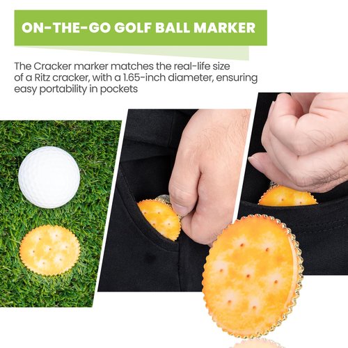 Cracker Golf Ball Marker Metal Ball Marker Premium Golf Accessories Funny Golf Gifts for Men Women Golfers, Pocket-Size & Durable (Large Cracker)