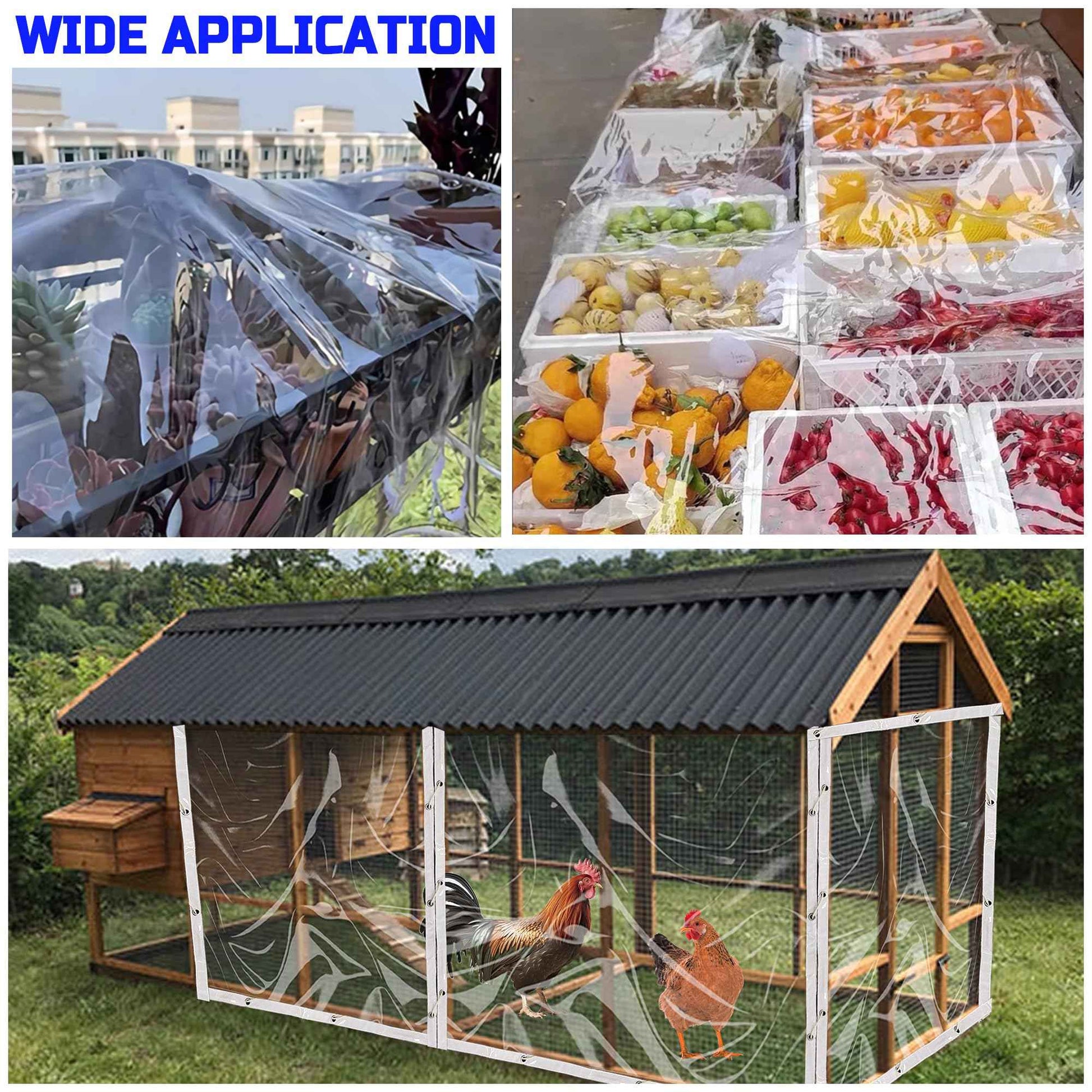 LTCANOPY Clear Tarp 8 x12FT, 20 Mil Clear Vinyl Tarp, Small Cover Plastic Sheeting with Grommets, Double-Stitched Reinforced Edges, Heavy Duty Tarps Waterproof and Tearproof