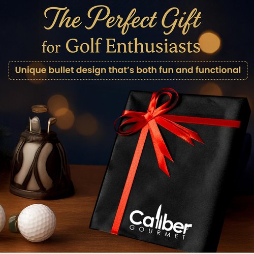 Caliber Gourmet Bullet Shaped Tactical Golf Tees System, Pack of 50 – Professional Gifts for Golfers, Unique Christmas Gift, Tee Accessories, Cool Stuff for Golfers, Novelty Golf Tees for Men