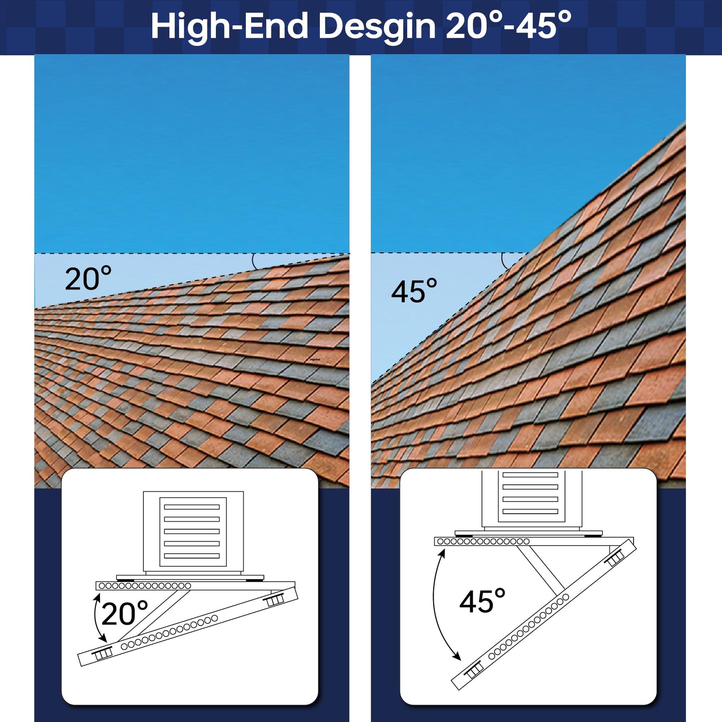 WeCooper Rooftop Mini Split Mounting Bracket 9000to24000BTU,Heavy Duty Adjustable Roof Bracket More Stability&Level for Ductless Minisplit AC Condenser Unit&Heat Pump,Support to 335LB Off White