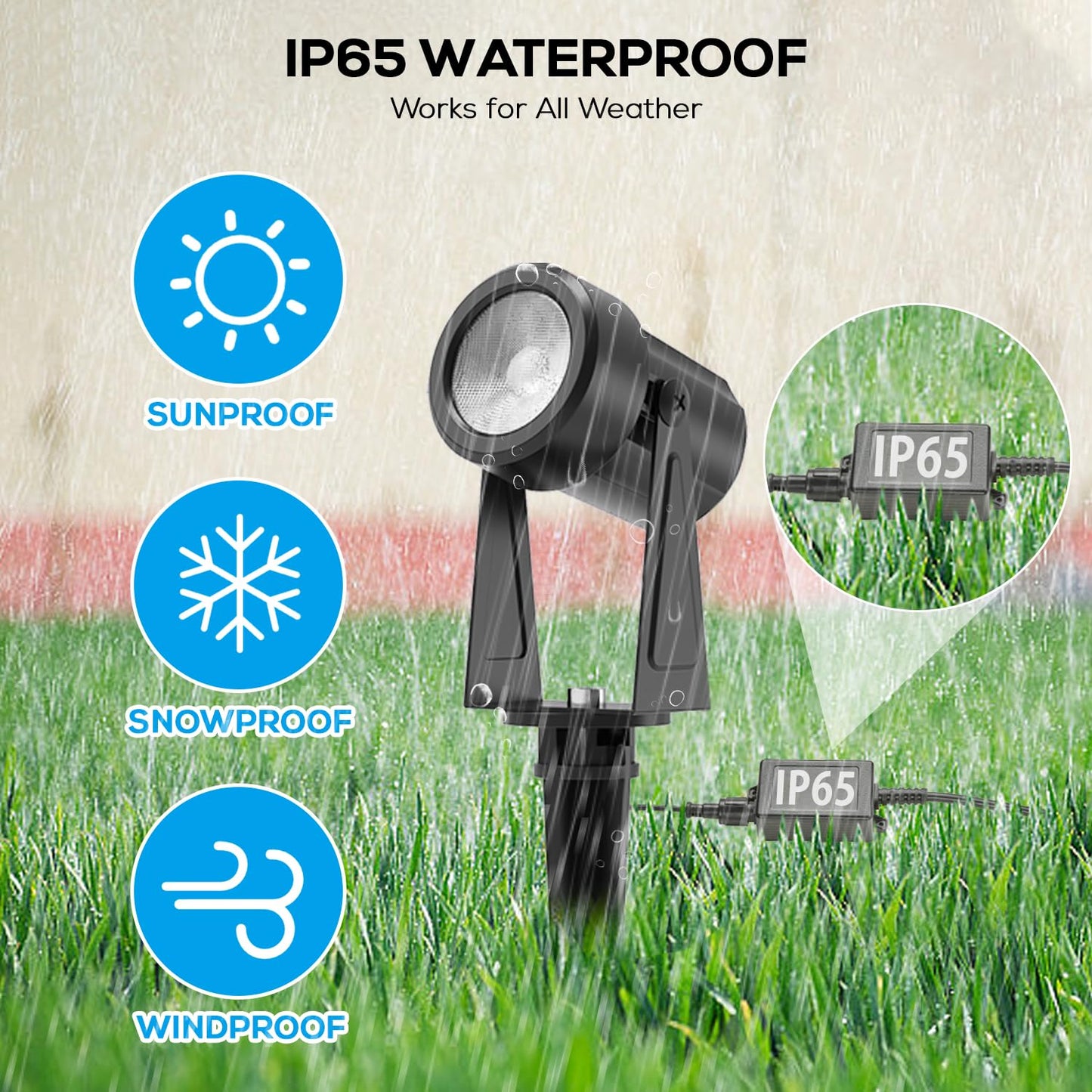 SUNTHIN Outdoor Landscape Lighting with Dusk to Dawn Sensor Controller, 8 Pack