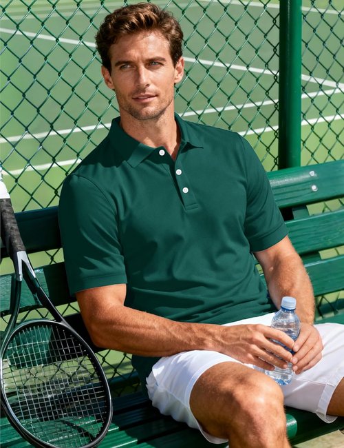 MAGCOMSEN Men's Polo Shirt - Quick Dry Casual T-Shirt for Work & Golf | Short Sleeve Pique Jersey
