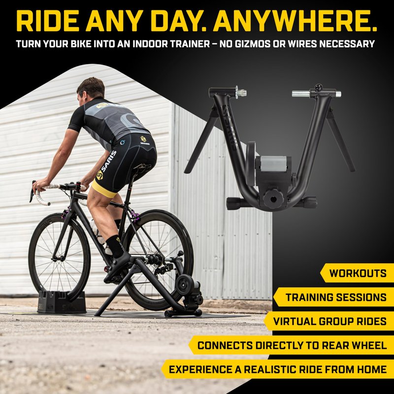 Saris Magnetic Indoor Bike Trainer, Magnetic Resistance, Compatible with Zwift App