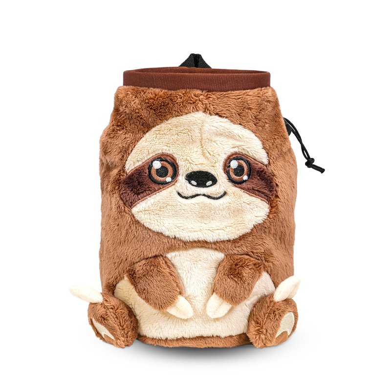 Chalk Bag for Rock Climbing - Cute Sloth Chalk Bag for Bouldering, Gym, Indoor & Outdoor Climbing with Adjustable Belt, Brush Holder & Carabiner