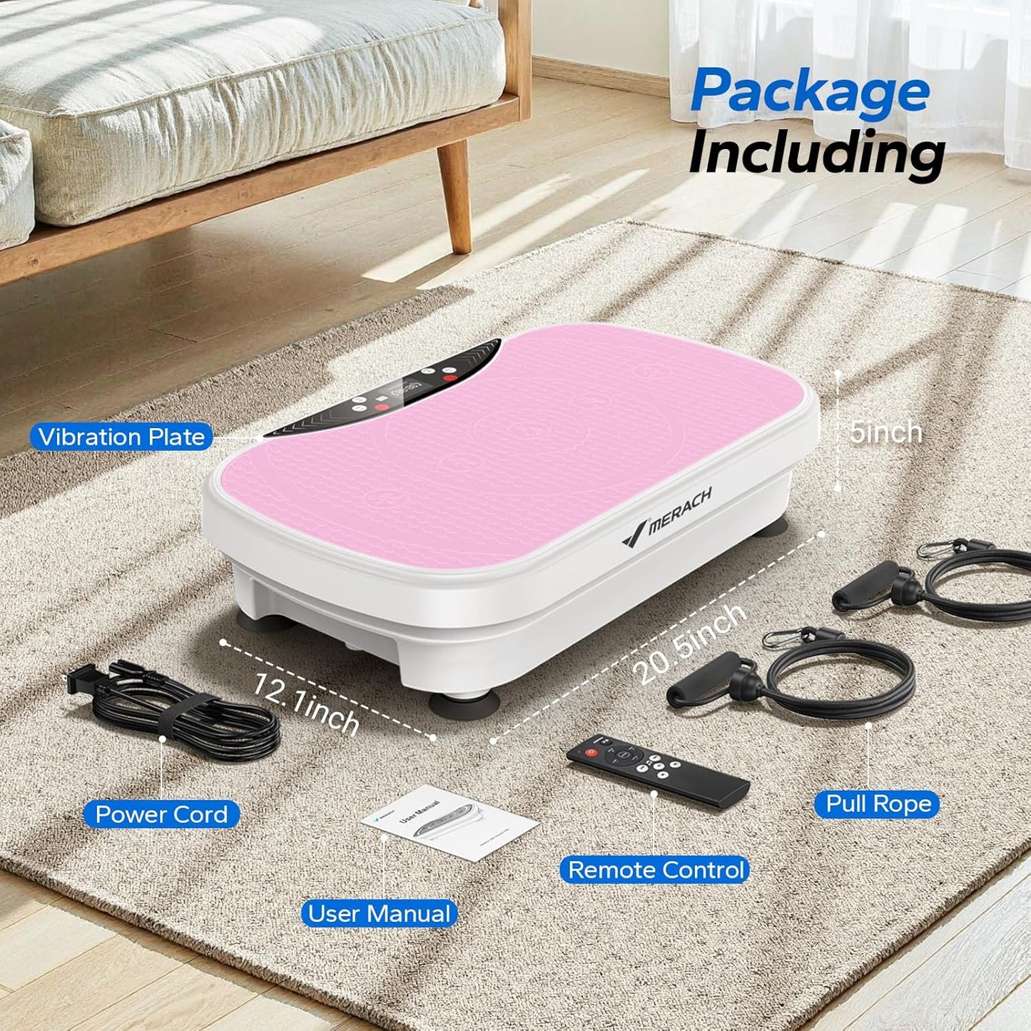 MERACH Vibration Plate Exercise Machine - Bluetooth & LED Display for Weight Loss | Home Workout Equipment