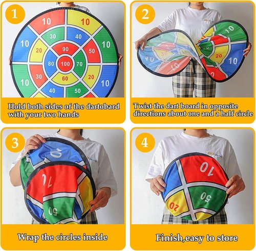 Kids Dart Board by [Brand Name] - 29" Double-Sided Board with Sticky Balls | Fun Indoor/Outdoor Game for Ages 4-13