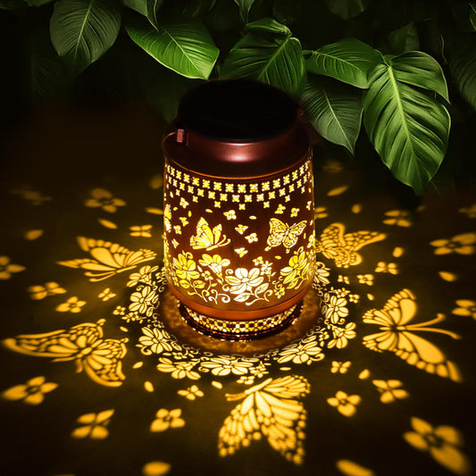 Butterfly Solar Lanterns Outdoor Waterproof, Garden Decor Birthday Gifts for Women Mom Grandma Sister, Metal Hanging Solar Lights Outside Decorative for Yard Patio Backyard Deck Porch Decorations