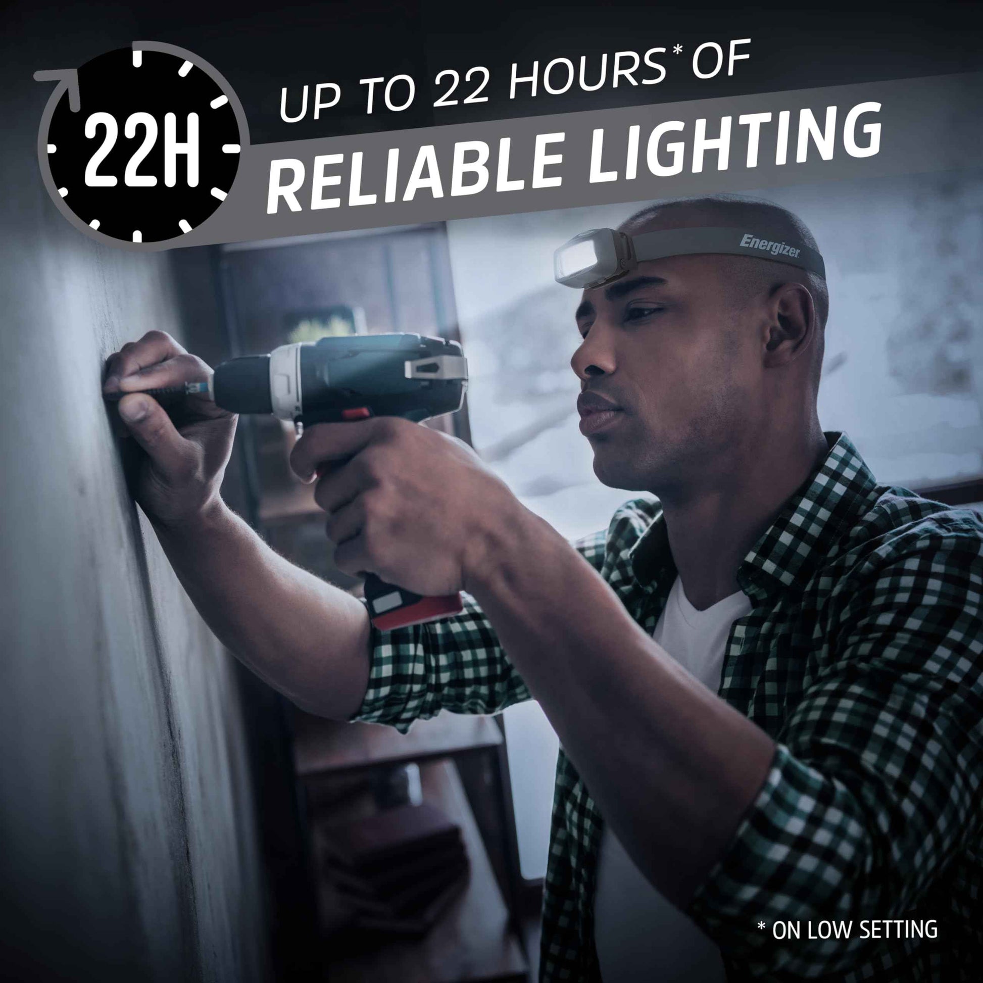 Energizer HDL40 LED Headlamp, 500 Lumen, IPX7 Waterproof, Multi-Colored Headlamp, Hands-Free Light, Batteries Included