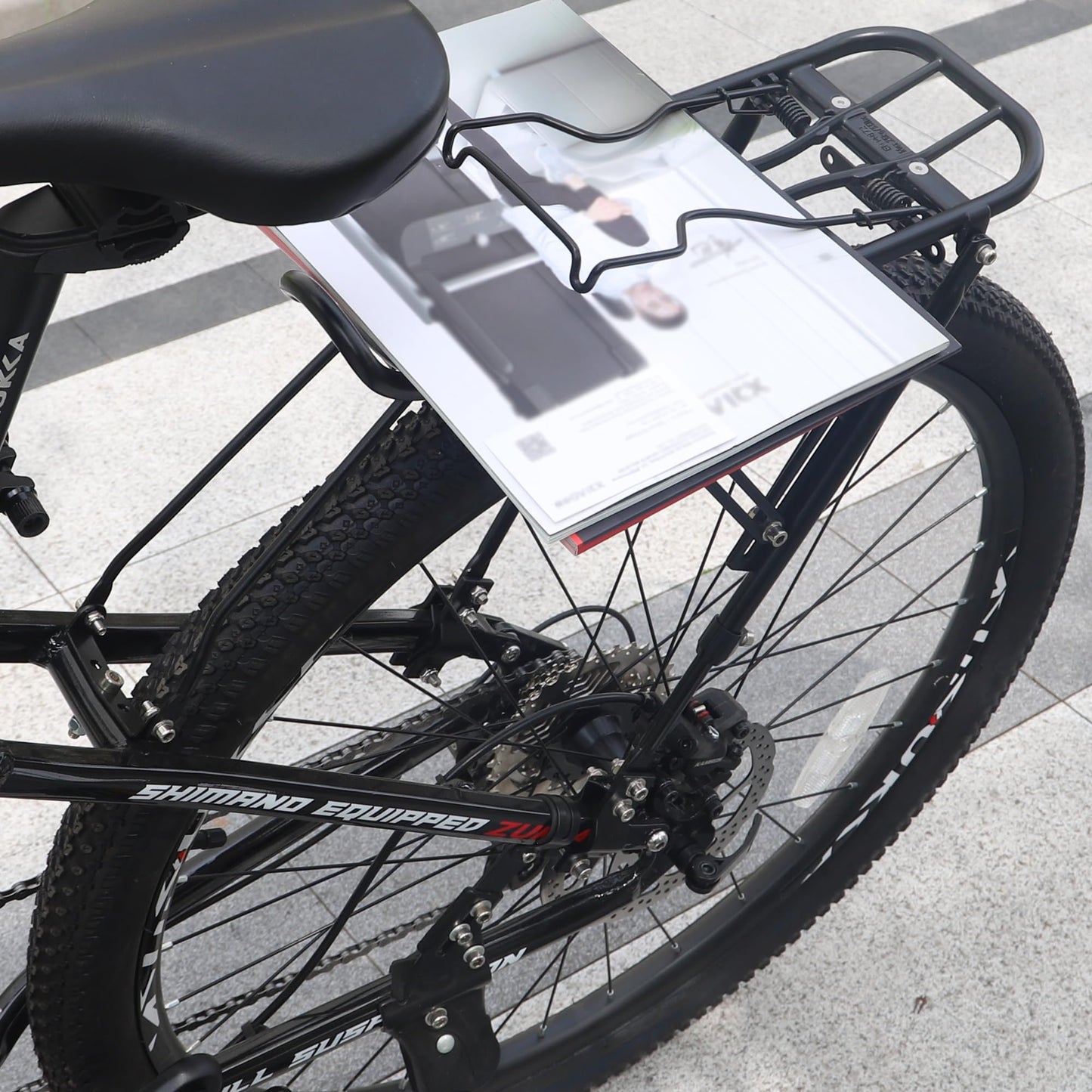 WEEROCK Bike Rear Rack Bicycle Cargo Rack Aluminium Alloy Adjustable Bicycle Carrier Luggage Rack for 24-29 Inch Bicycles, Mountain Bikes, MTB, Black