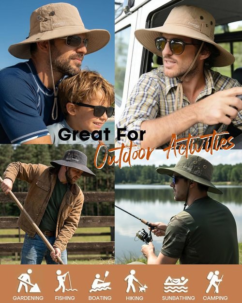FURTALK Fishing Hat - UPF 80+ Foldable Wide Brim for Outdoor Hiking & Beach Use - Summer Essential