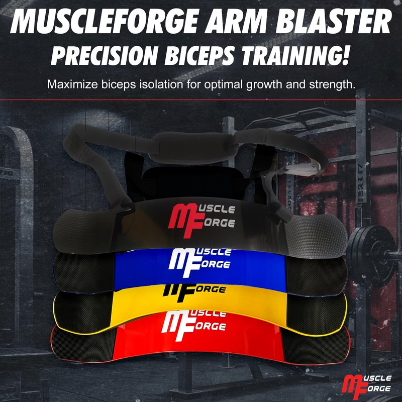 MuscleForge Arm Blaster for Biceps & Triceps for Men with Adjustable Straps, Bicep Blaster Isolator, Bicep Curl Support, Bodybuilding & Weightlifting, Biceps Workout Equipment for Gym