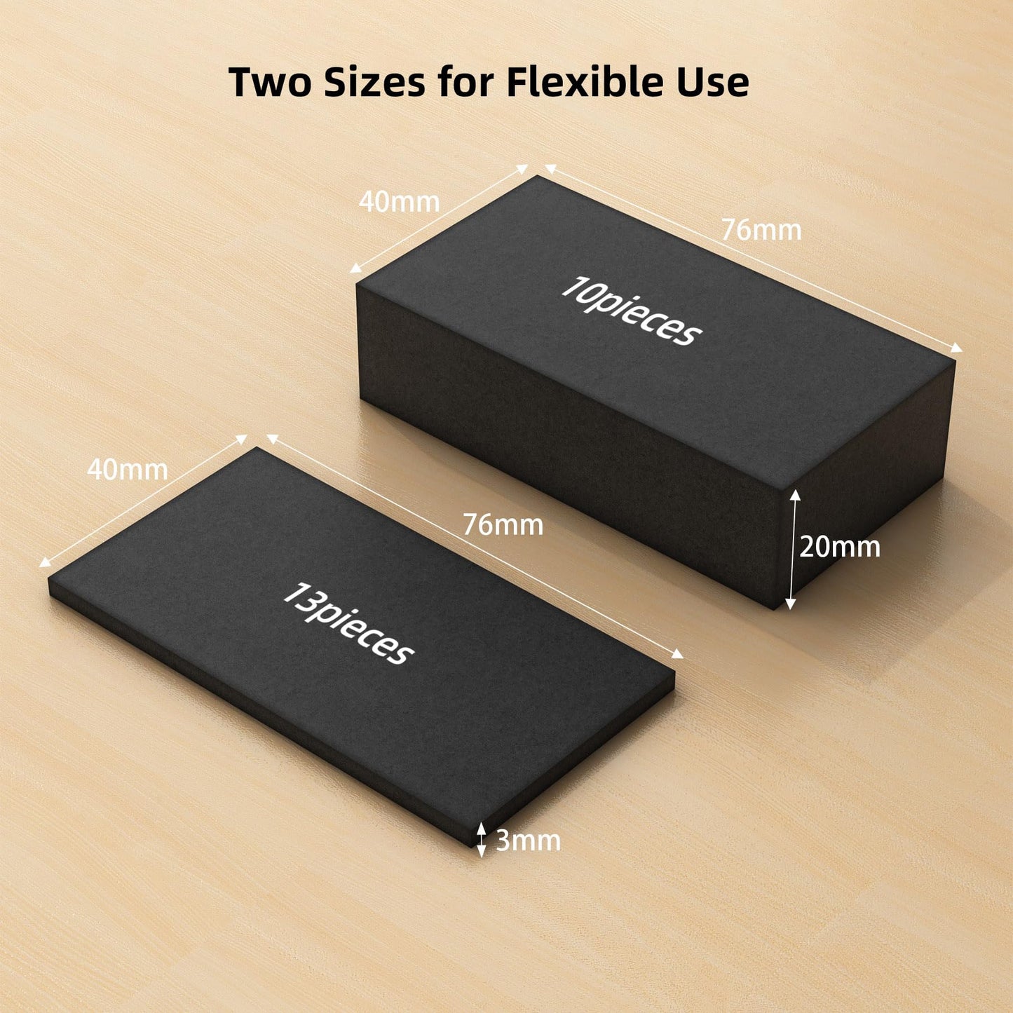 Furniture Wall Protectors, IPEROT 23Pcs EVA Foam Headboard Stoppers for Wall, Bed Stoppers for Headboard, 10Pcs (20mm Thick)+13Pcs (3mm Thick) Couch Wall Protector, Black Headboard Bumper