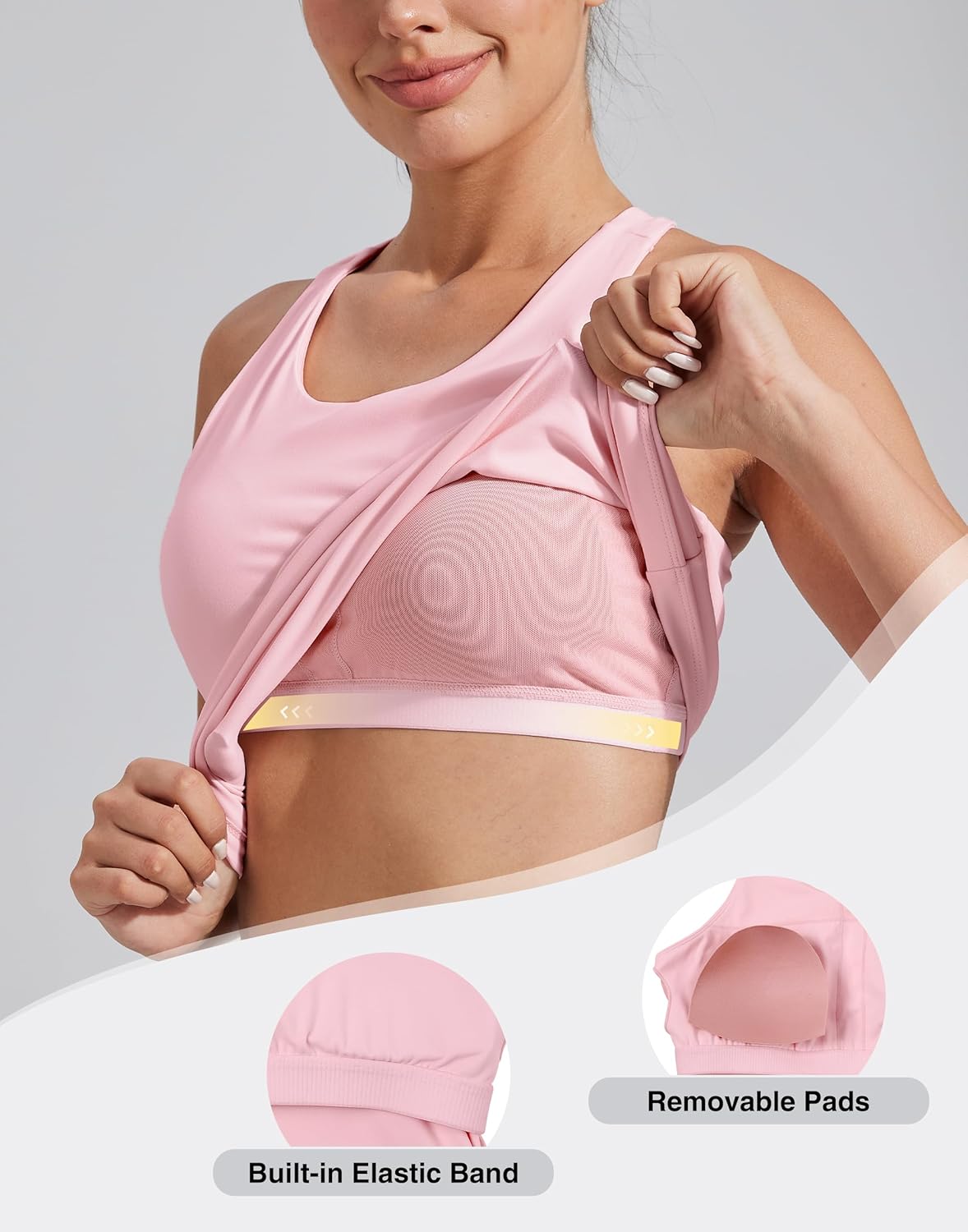 Pioneer Camp Women's Workout Tank Tops - Built-In Bra Racerback for Gym & Yoga | Athletic Longline Design