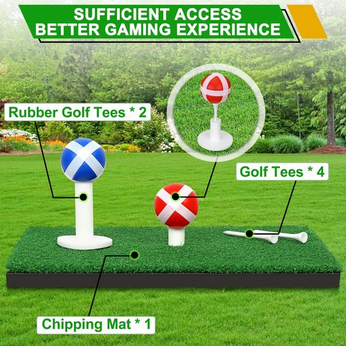 52HZ 6x5Ft Golf Chipping Game Mat, Battle Royale Golf Game Set with Golf Hitting Mat, 20 Grip Golf Balls, Golf Games for Adults Family Outdoor Indoor