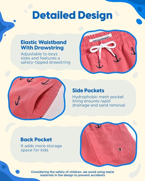 Maamgic Boys Swim Trunks - Stylish Toddler Bathing Suit Shorts for Little Boys | Comfortable Fit
