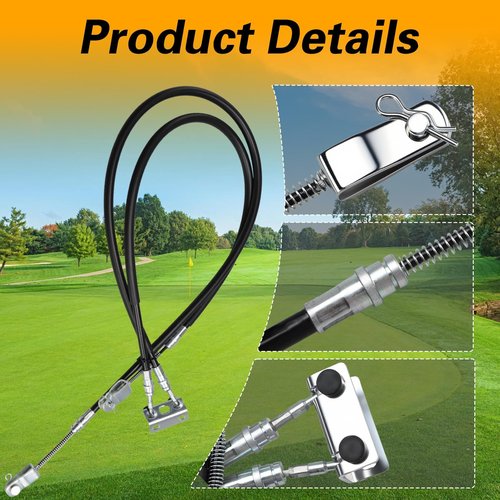KPALAG Golf Cart Brake Cable Driver & Passenger Side Brake Cables Stainless Steel Core Brake Repair Kit Compatible with EZGO TXT and Medalist Golf Cart 1994-UP Replace# 70716-G03 70273-G03 70969-G03