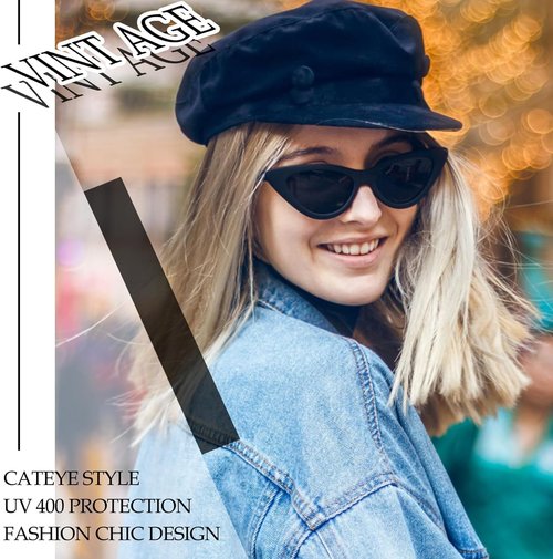 Joopin Polarized Cat Eye Sunglasses - Vintage Style UV400 Protection for Women | Chic Fashion Accessory