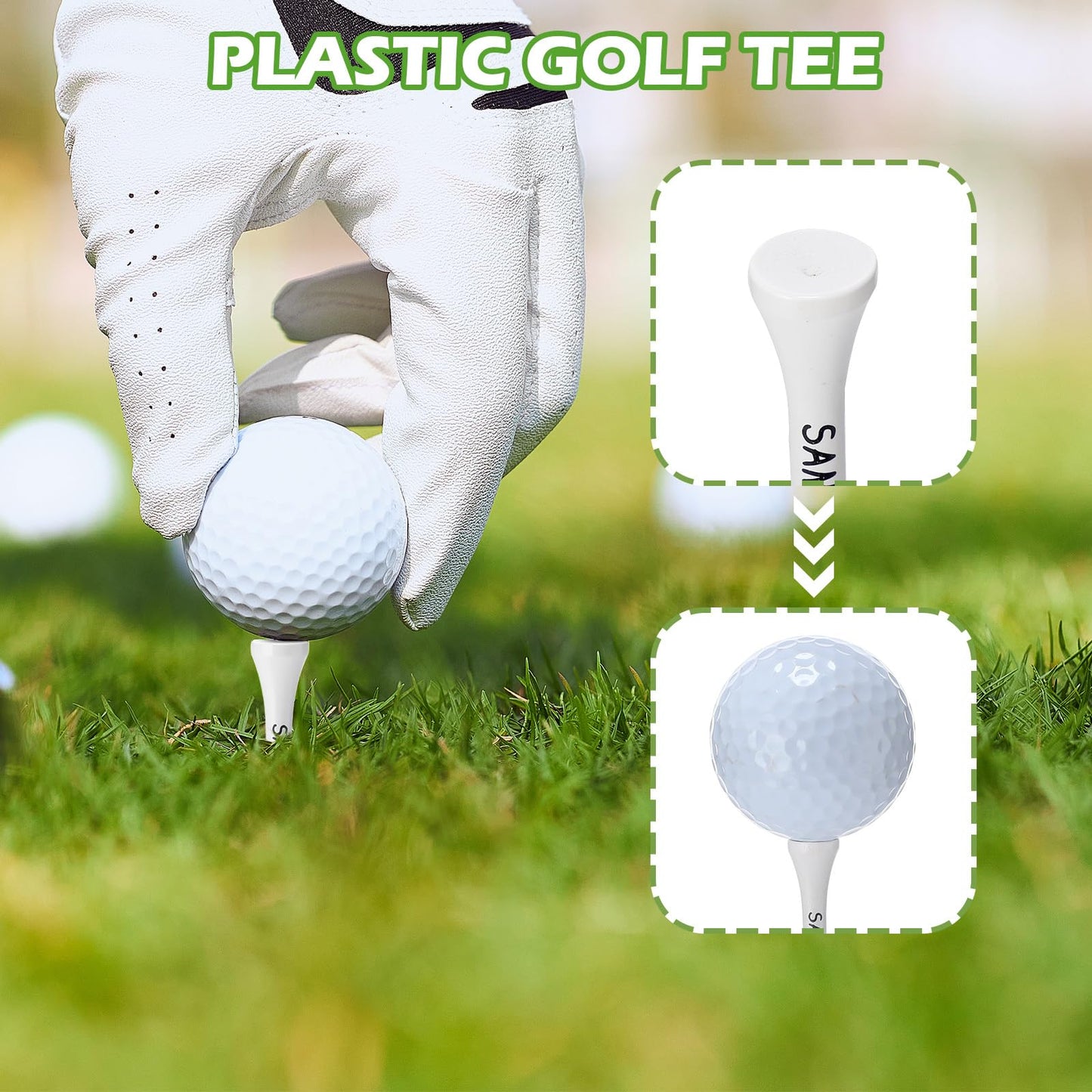 LaRandom 100 Pcs Wood Golf Tee Bulk Wedding Party Favors Wooden 2.8 Inch Golf Tees for Men Groom Husband Lovers Wedding Birthday Party Gift