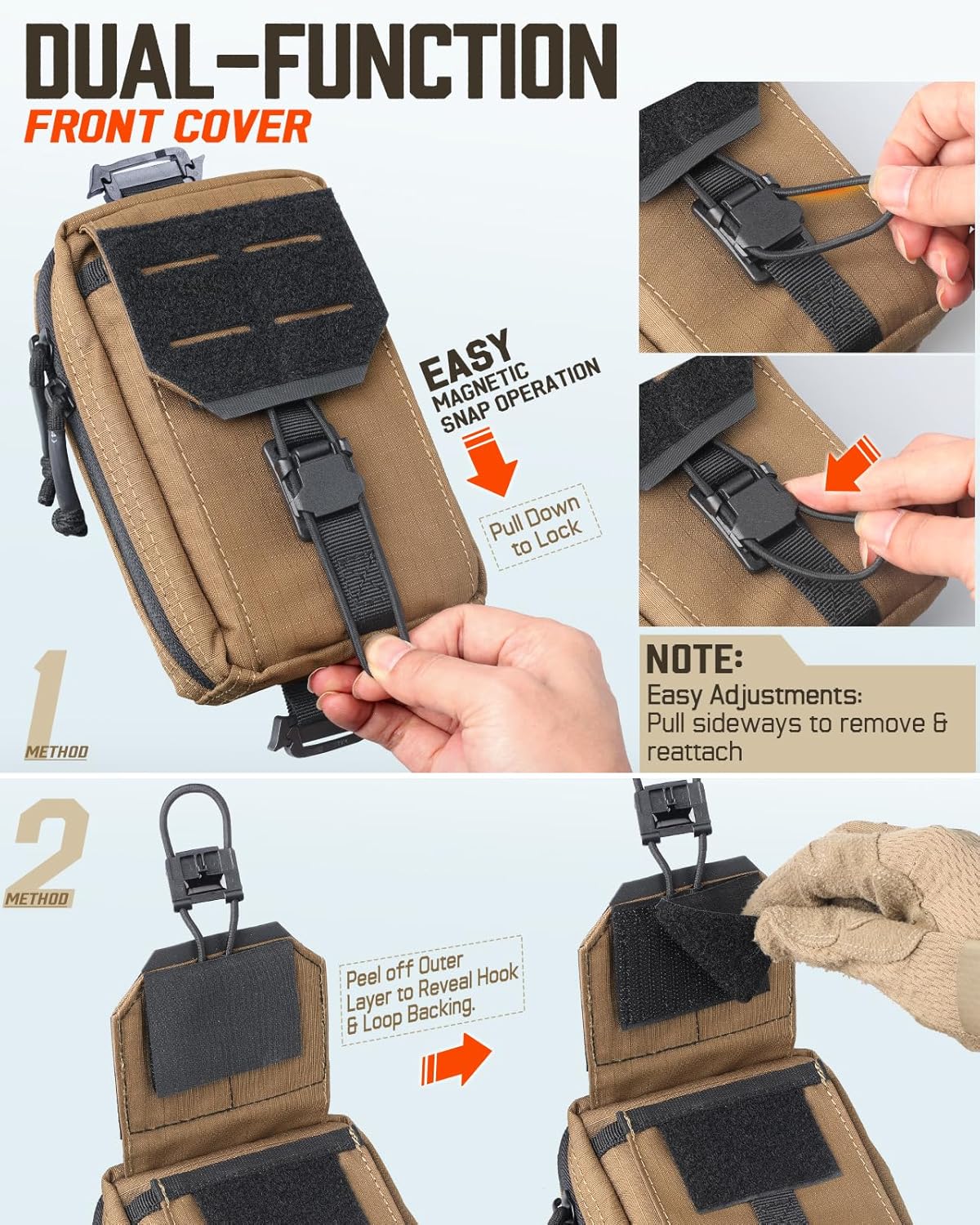 RXW Tactical Utility Phone Pouch - MOLLE EDC Tool Holster for Vests & Duty Belts | Fits 4.5"-6.9" Phones