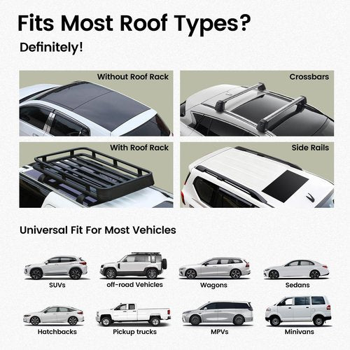 Kylinlucky Roof Cargo Bag 19 Cubic Feet – IPX6 Waterproof, 1200D Triple-Layer, Universal Fit for Cars & SUVs (No Rack Needed), with 6 Hooks, Anti-Slip Mat & Storage Bag
