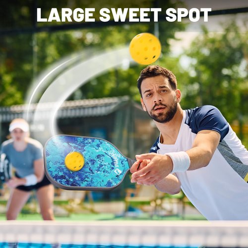 VILLEY Pickleball Paddles Set of 2, Fiberglass Surface Pickleball Set with 4 Pickleball Balls and Pickleball Bag, for Men, Women, Kids, Adults