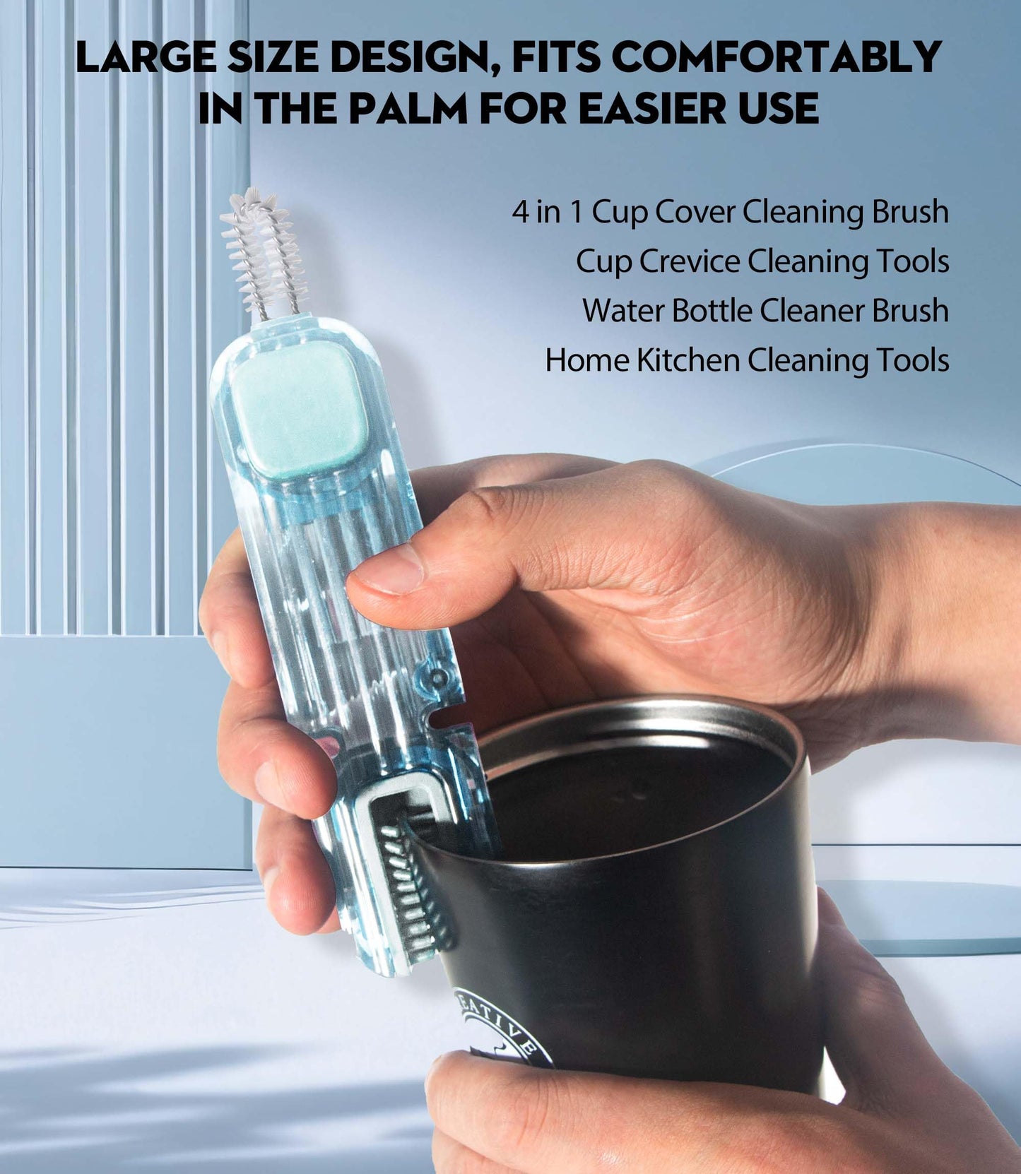 VIDONIO 4 in 1 Cup Lid Gap Cleaning Brush, Multifunctional Insulation Bottle Cleaning Tools, Mutipurpose Tiny Silicone Cup Holder Cleaner, Home Kitchen Cleaning Tools