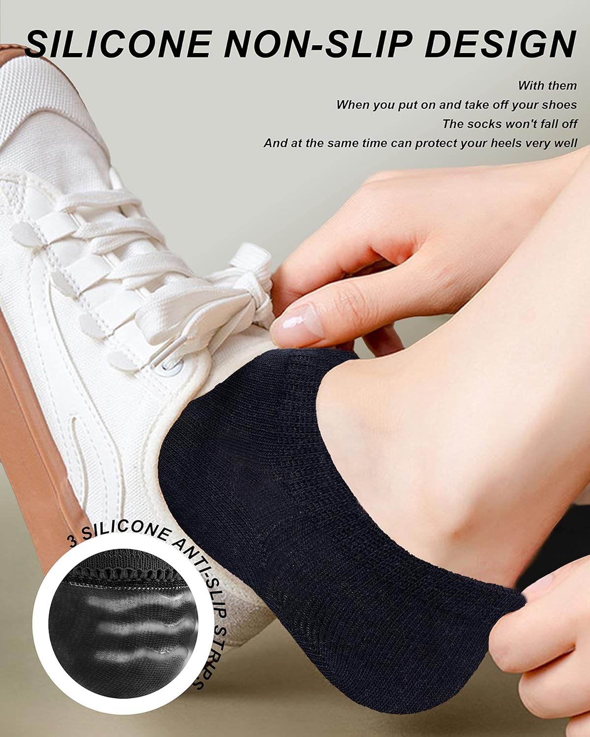 MoHern No Show Socks for Women - 9 Pairs, Low Cut Design, Size 6-10, Available in 3 Colors