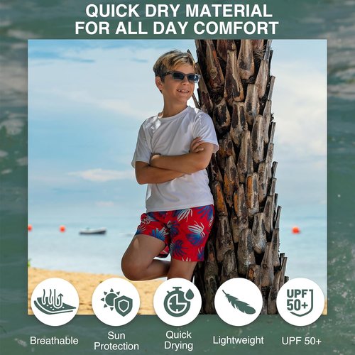 Kanu Surf Quest Boys Swim Trunks - Quick Dry Compression Liner for Ultimate Comfort