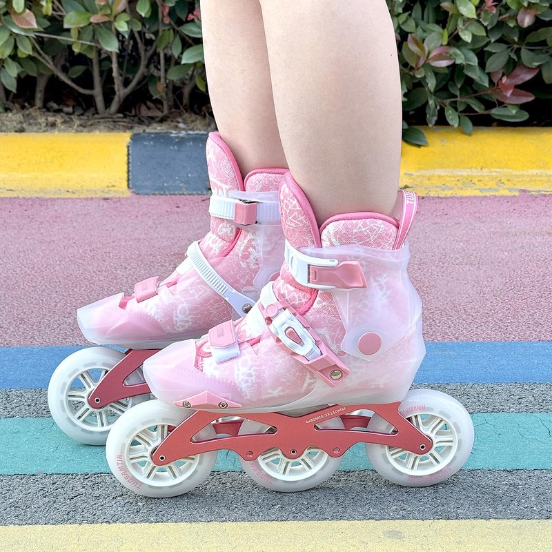 TUOSAMTIN Inline Skates for Women Adult and Girls, Adjustable Outdoor Inline Skates with 3 110MM Wheels (L(4-7US))