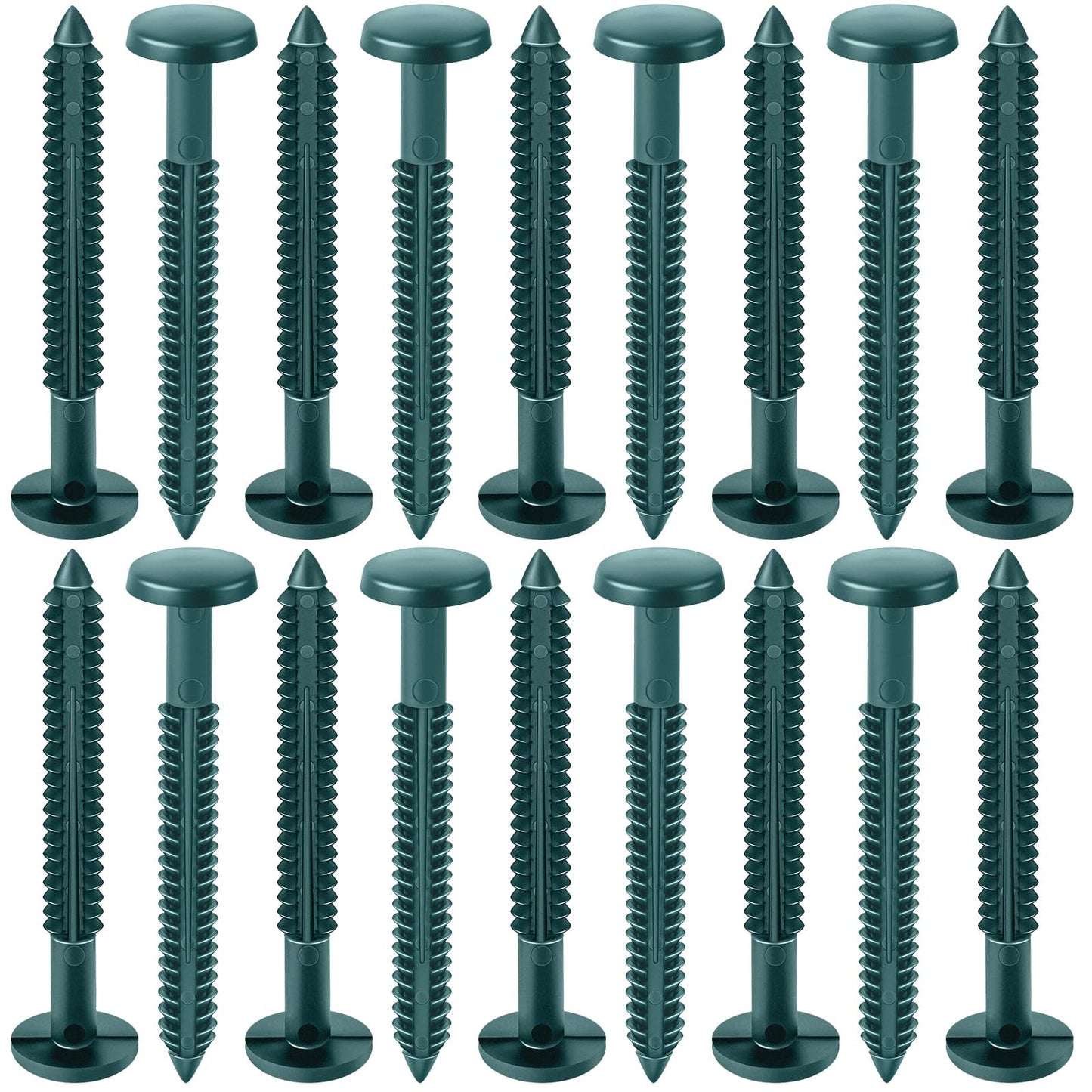Blulu 18 Pcs 3 Inch Vinyl Shutter Fastener Window Panel Peg Lok Pin Pegs Screws Shutter Spikes Anchor (Forest Green)