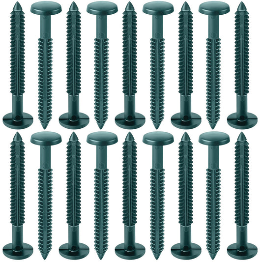 Blulu 18 Pcs 3 Inch Vinyl Shutter Fastener Window Panel Peg Lok Pin Pegs Screws Shutter Spikes Anchor (Forest Green)