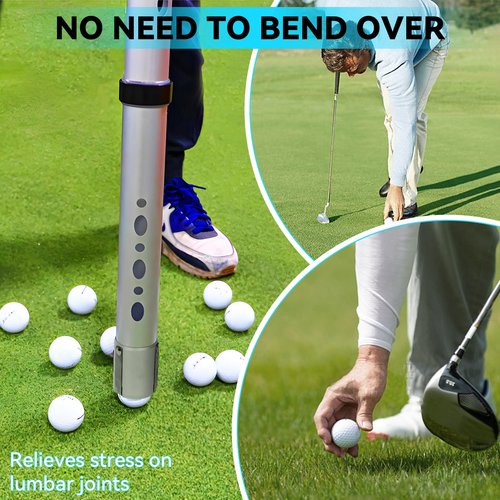 BQKOZFIN Golf Ball Retriever,Aluminium Golf Ball Picker Tube Detachable Shagger Tube Collector,40.5 Inch