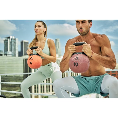 AEROMAT Elite Kettlebell Medicine Ball Blue 18 lbs