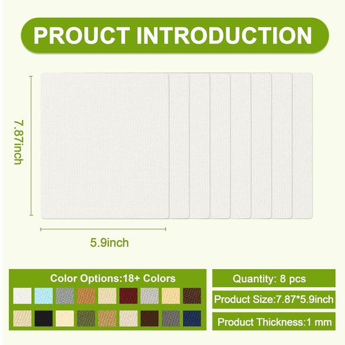 Besezx Canvas Repair Patch - Waterproof Self-Adhesive Fabric Tape | 8PCS, 7.87x5.9 Inches for Outdoor Gear