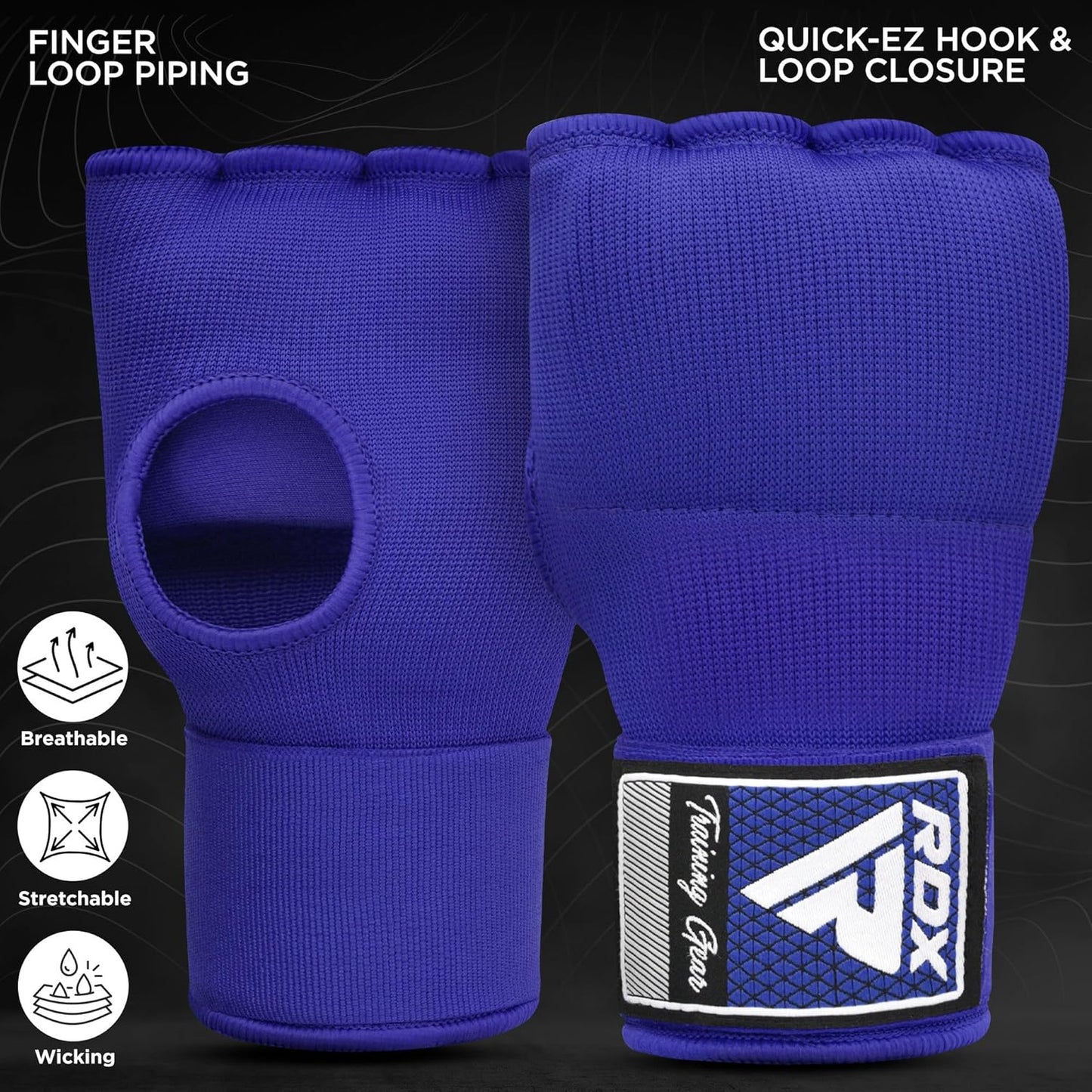 RDX Gel Boxing Hand Wraps - Quick 100cm Long Wrist Straps for Men & Women | Padded Fist Protection for MMA & Muay Thai