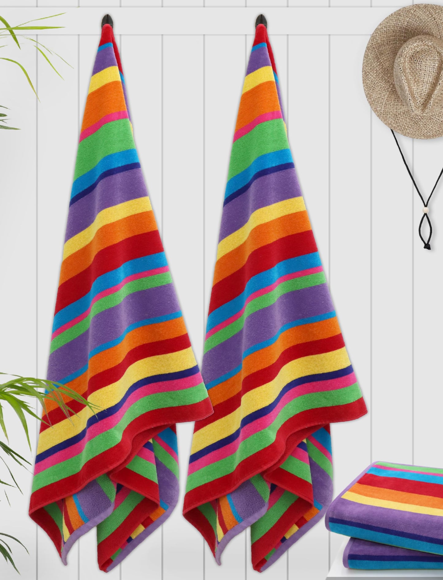 COTTON CRAFT Oversized Beach Towel - 2 Pack 35 x 70 Big & Huge Towel Set