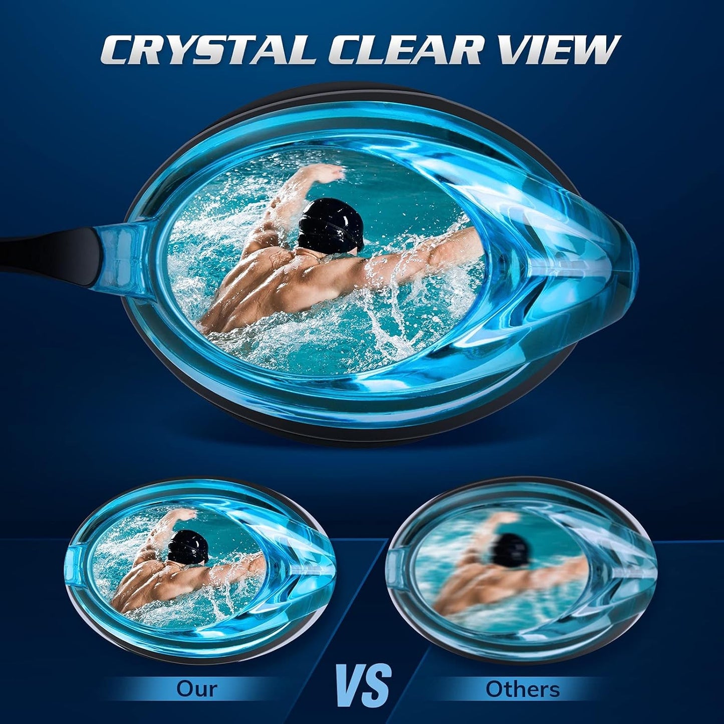 Portzon Swim Goggles - Anti-Fog, Leak-Proof Design for Adults | Clear Lens for Optimal Visibility