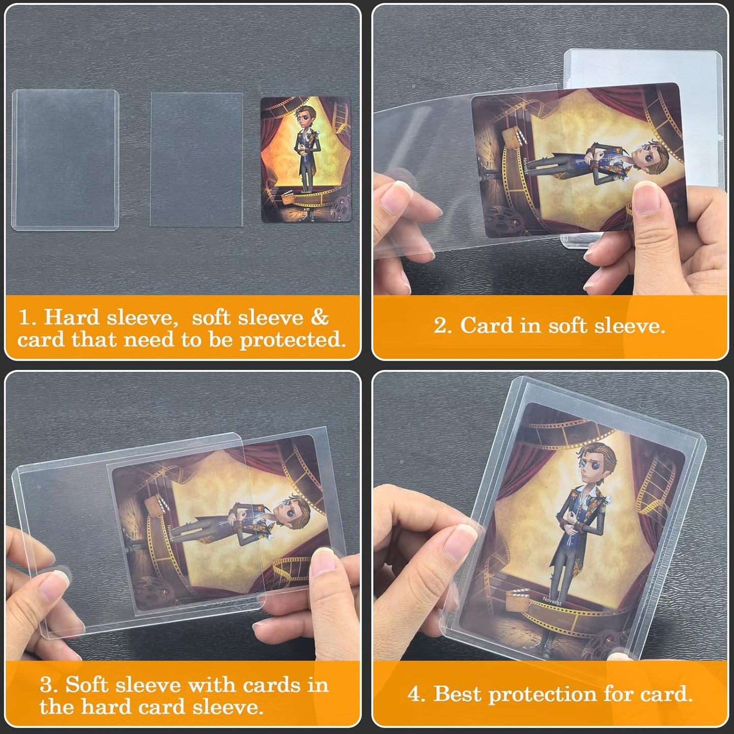 Skiennix 200 Card Sleeves - Top Loaders & Soft Sleeves for Trading Cards | Standard 3" x 4" Size