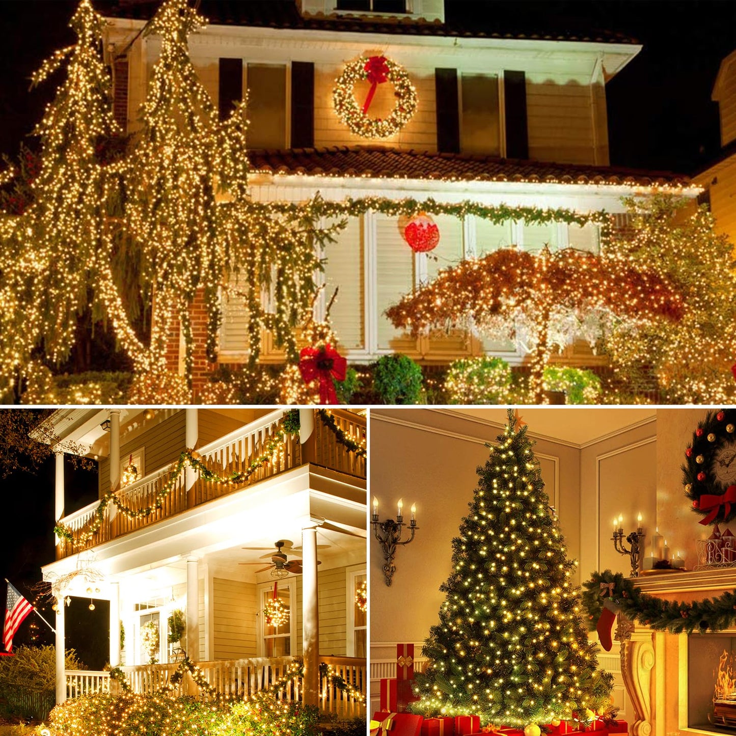 Green Convenience 33FT 100LED String Lights,Battery Christmas Music Light Waterproof,Motion Sensor Christmas Lights with 6 Modes for Indoor Outdoor Yard Patio Garden Xmas Tree Decor