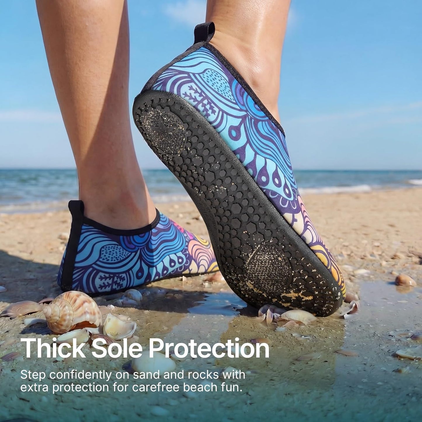 Skiennix Water Shoes - Quick-Dry Aqua Socks for Beach & Pool | Unisex Sizes for Yoga & Exercise