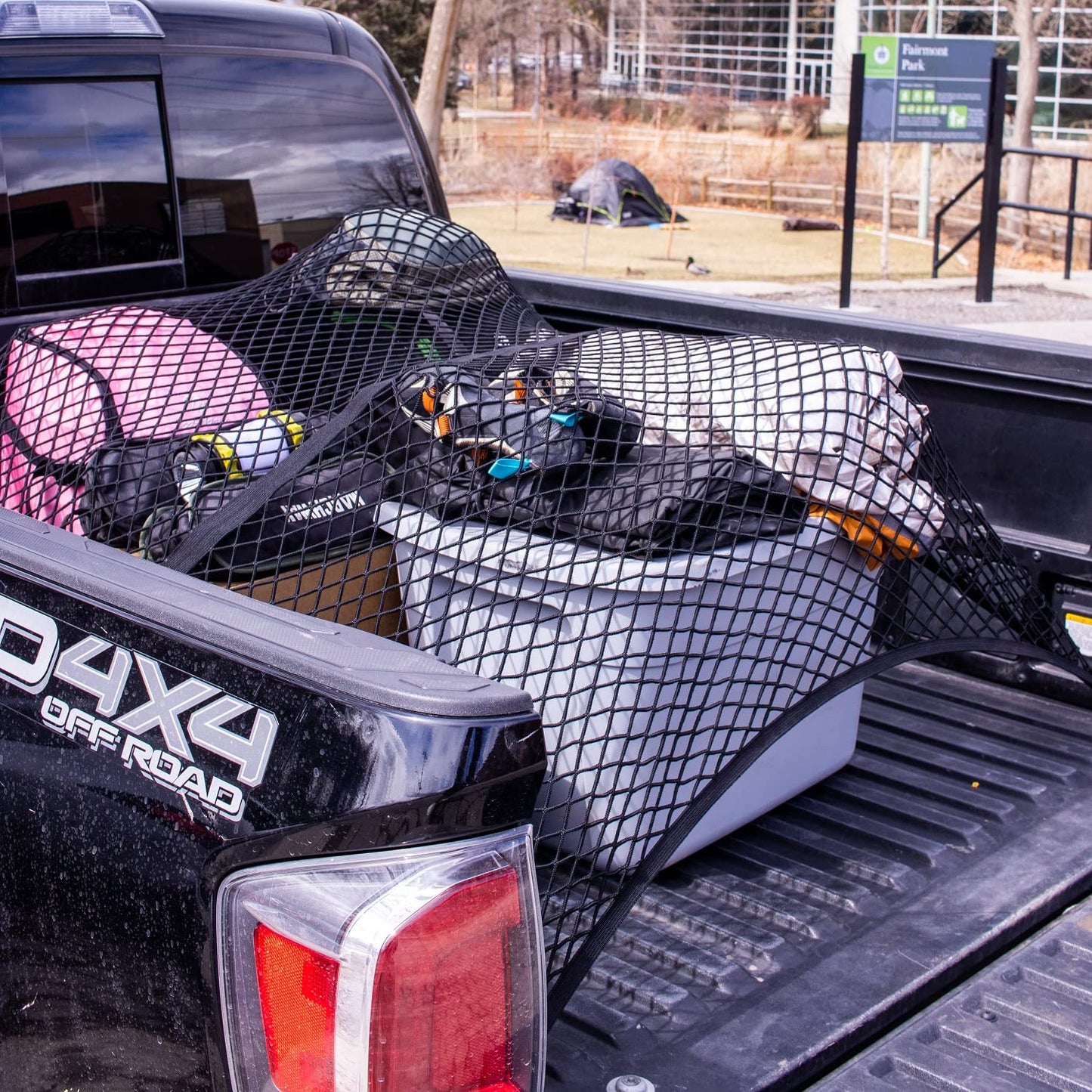 Highly Elastic Cargo Net, Simple Truck Bed Cargo Mesh Organizer, Suitable for 5ft - 6ft Standard Bed Trucks, 4'x4' Stretches to 7'x7' (Single Layer)