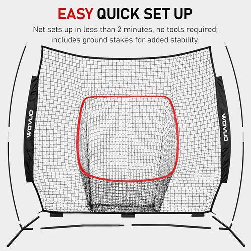 Baseball Training Net by [Brand Name] - 7x7 Ft Softball Pitching Net with Strike Zone & Ball Caddy
