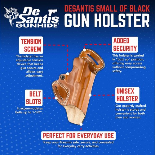 DeSantis Gunhide S.O.B. - Small of Back Belt Holster, Fits 1911, Right Hand, Tan 067TA21Z0