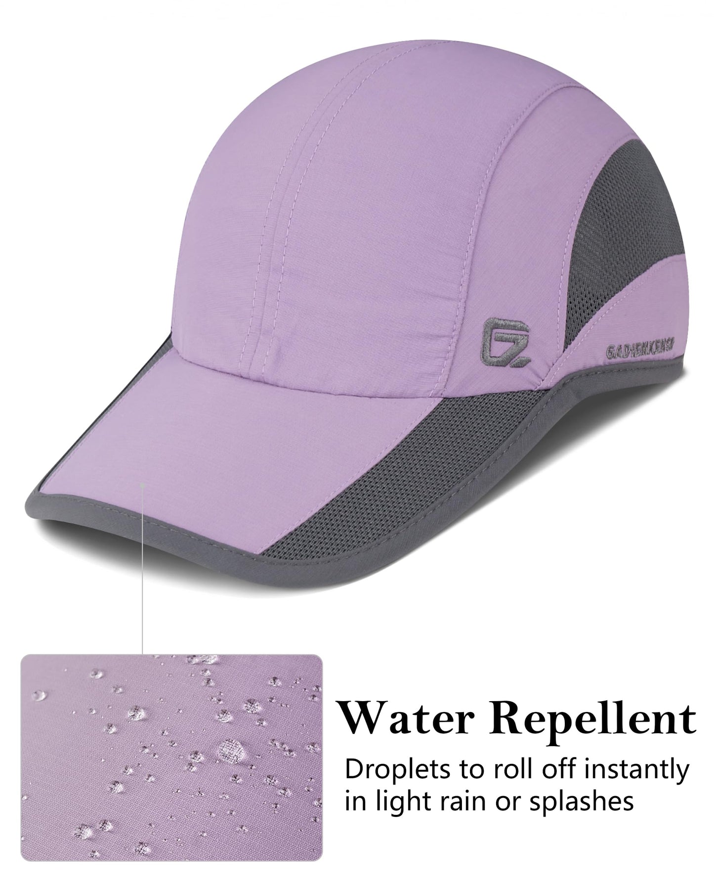 GADIEMKENSD Cooling Running Hat Quick Dry Summer Baseball Cap UPF50+ Sports Sun Caps Breathable Mesh Trucker Dad Hats Unstructured for Golf Tennis Hiking Gym Travel Camping Purple M/L 7-7 1/2