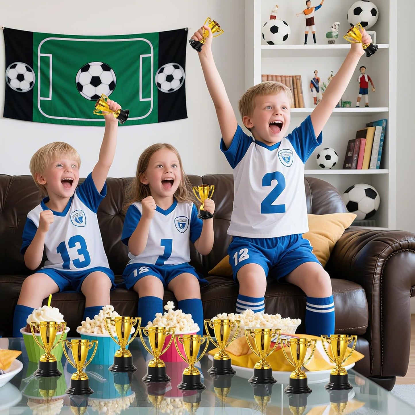 Skiennix Mini Trophies - Bulk Plastic Gold Trophy Cups for Kids' Sports Tournaments | 3.4 Inch