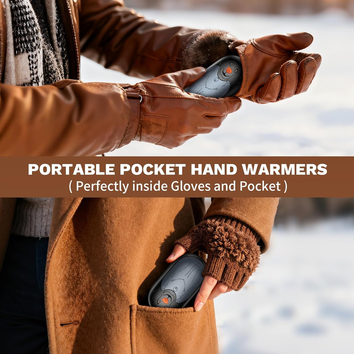 Skiennix Rechargeable Hand Warmers - Magnetic Electric Design with 3-Level Temperature Control | 2 Pack for Up to 24 Hours of Warmth