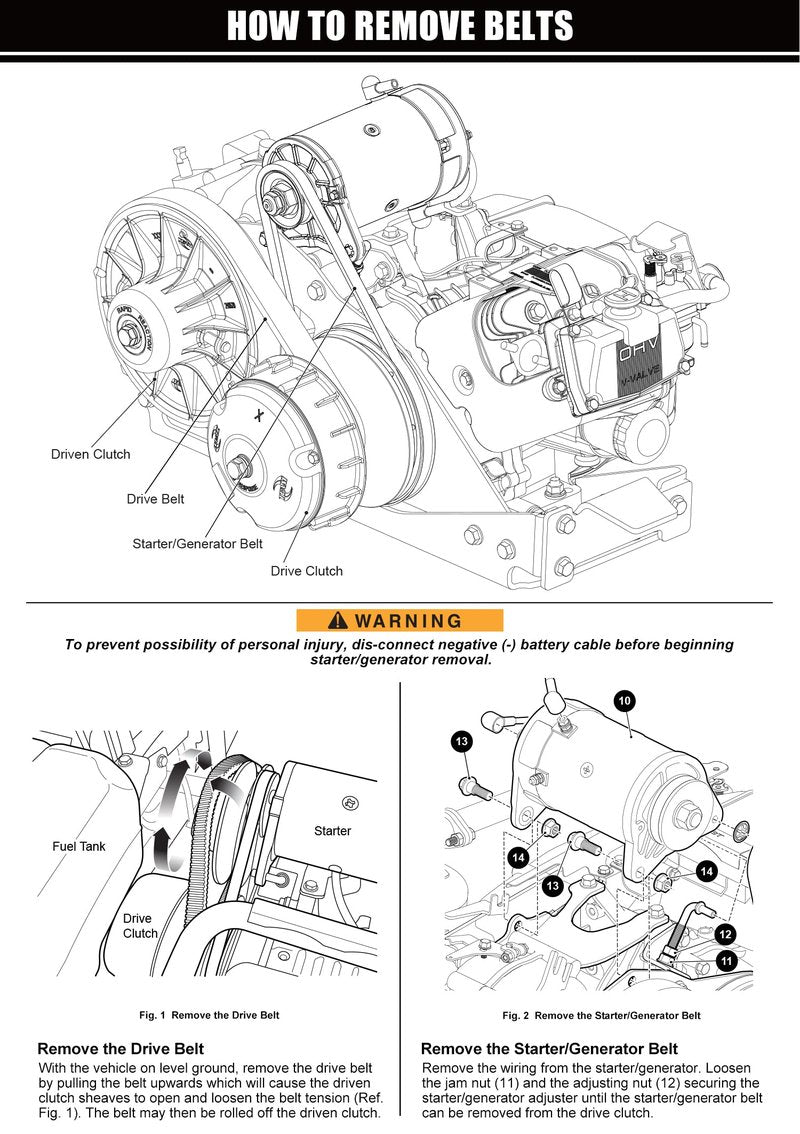 Geggkake EZGO Drive Belt & Starter Generator Belt Kits, Fits 4 Cycle 1994-up EZGO TXT/Medalist Gas Golf Cart, OEM# 72054G01, 72024G01, 72025G01, 26414G01
