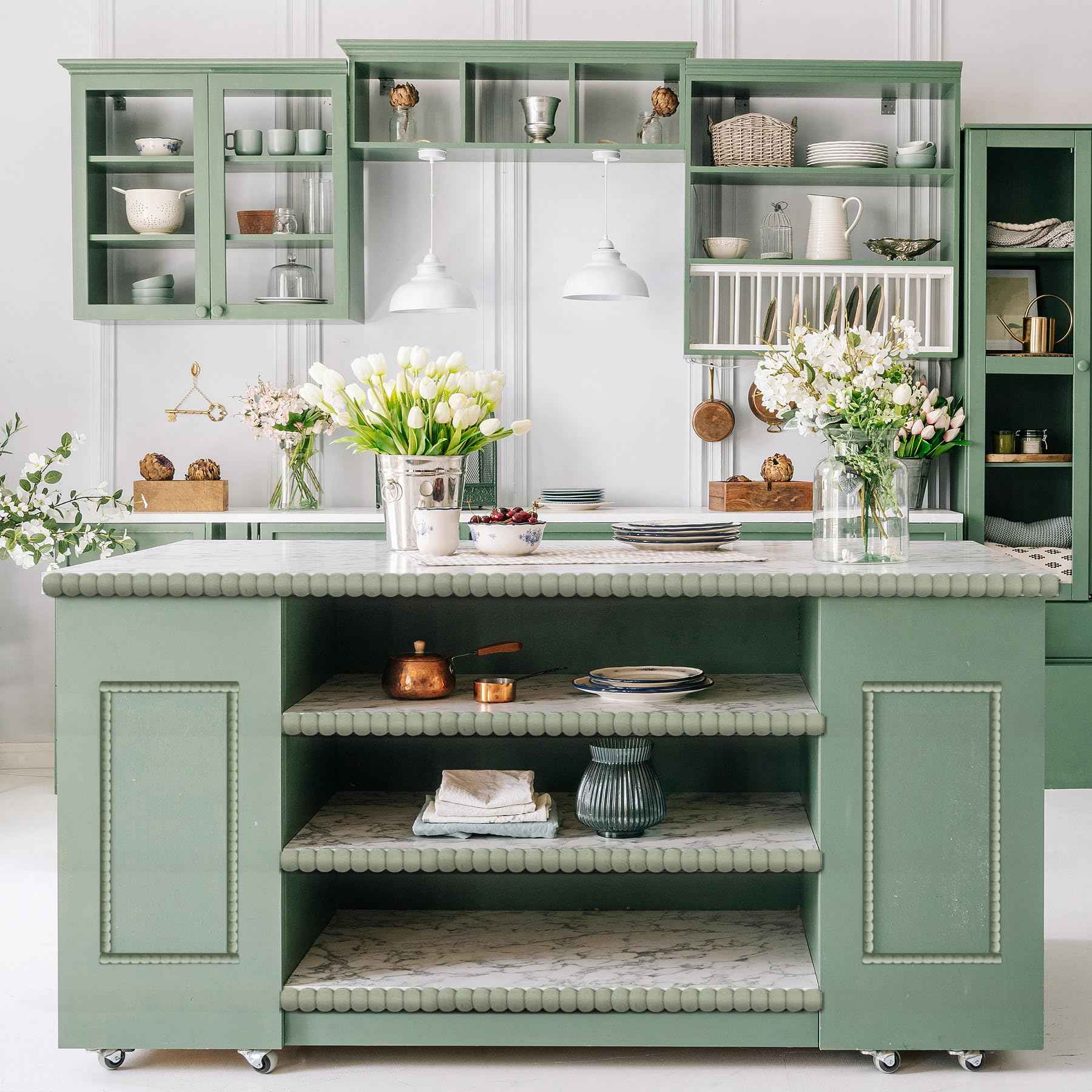 Soengsau 15-Pack 15.75" Unfinished Wood Beaded Trim - Easy to Paint, Cute Decorative Molding DIY Craft for Furniture Frame, Mirror Edge, Wall, Door, Closet, Dresser, Shelf