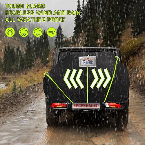 Bike Cover - 600D Oxford Waterproof Bicycle Cover with UV Protection for 2 Bikes | Black